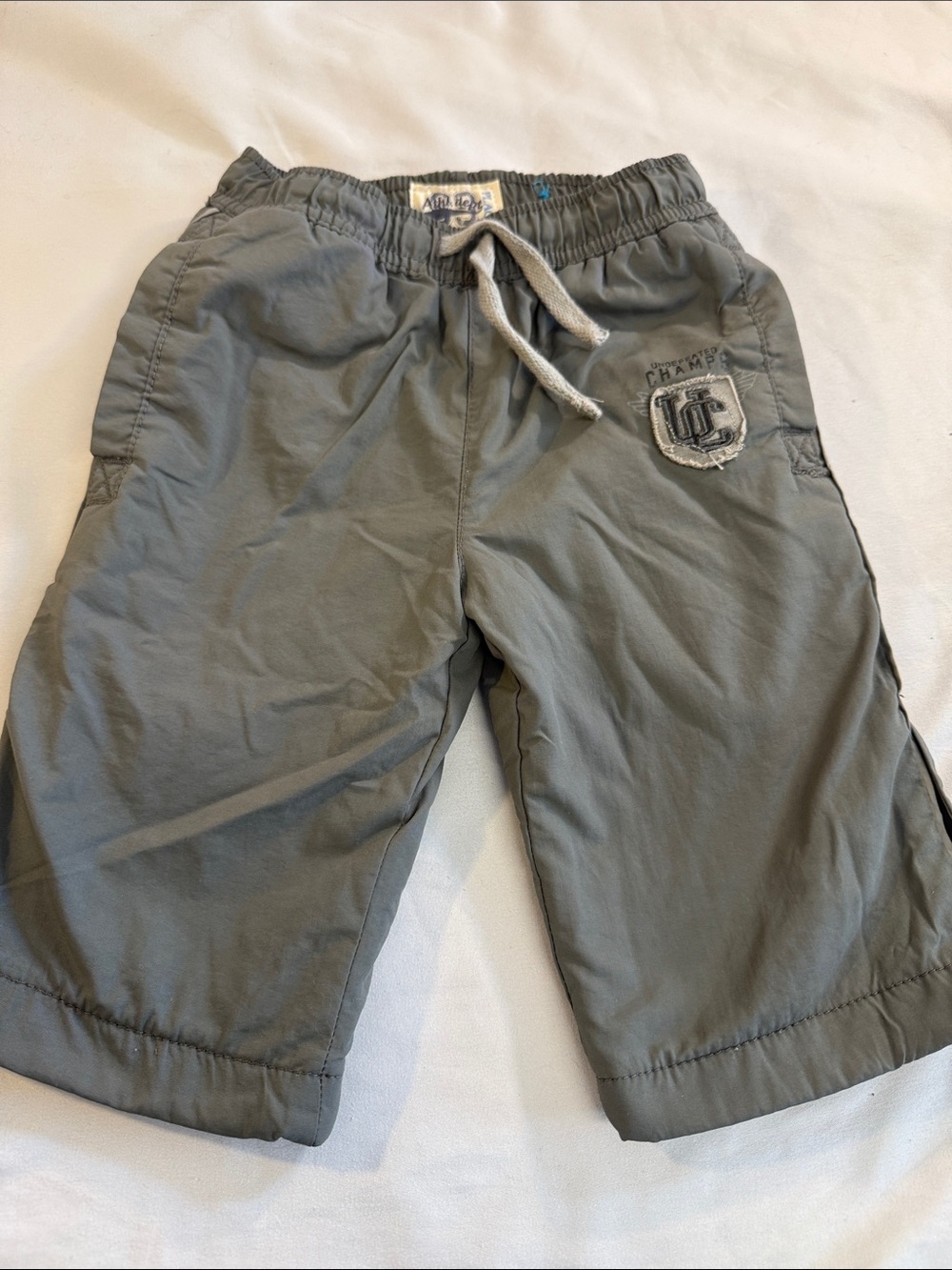 1989 Place - Grey Boys Drawstring lined pants with Patch Detail